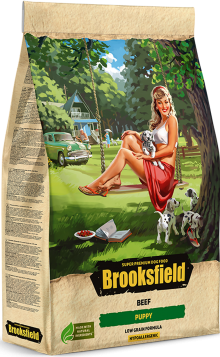 Brooksfield Полнорационный корм для щенков всех пород от 1 до 13 месяцев (индейка и говядина)